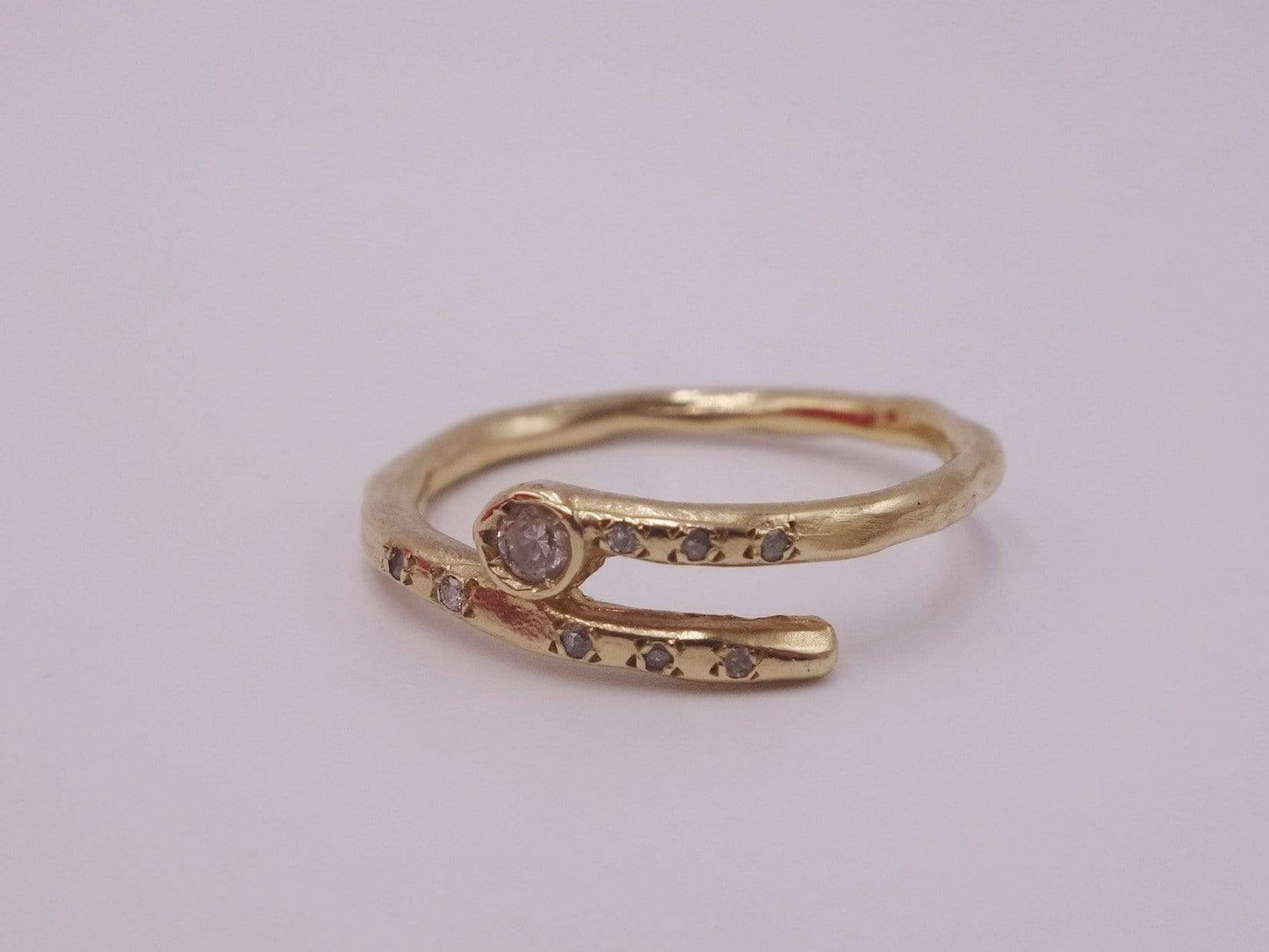 Gold Ring with one Diamond