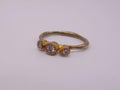 Three Tiered Gold Plated Cluster Ring with Diamonds