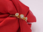 Three Tiered Gold Plated Cluster Ring with Diamonds
