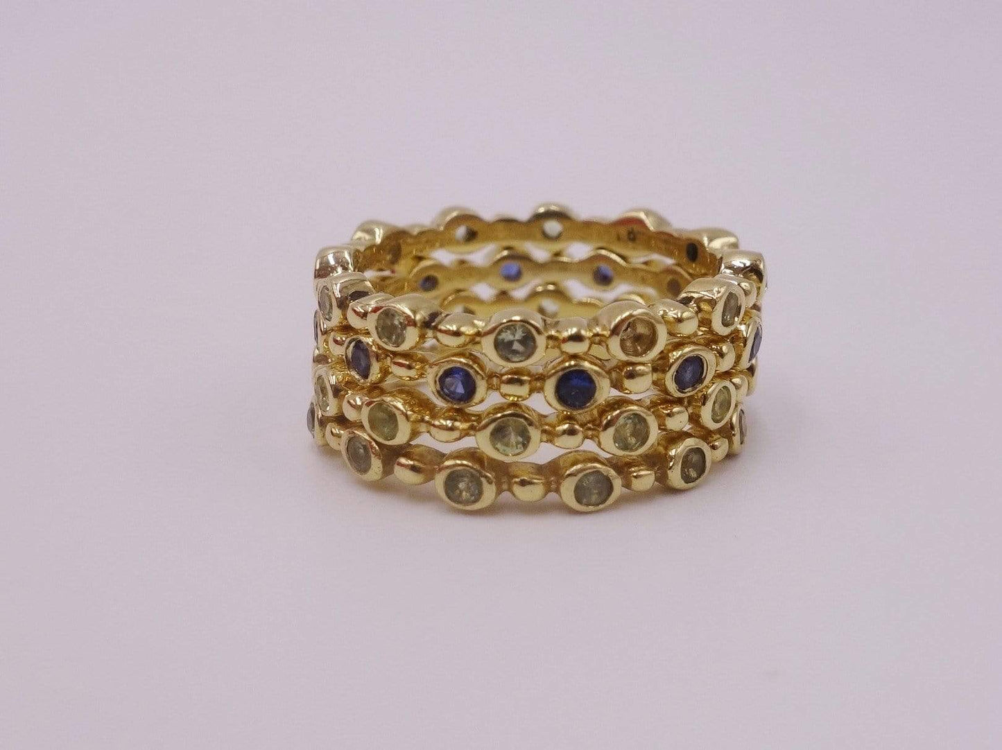 Unending Circle Gold Ring with Sapphires
