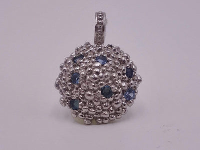 Silver Necklace Pendant with Aquamarine stone