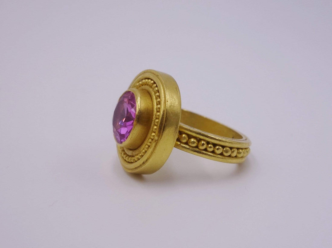 Tourmaline Gold Statement Ring 