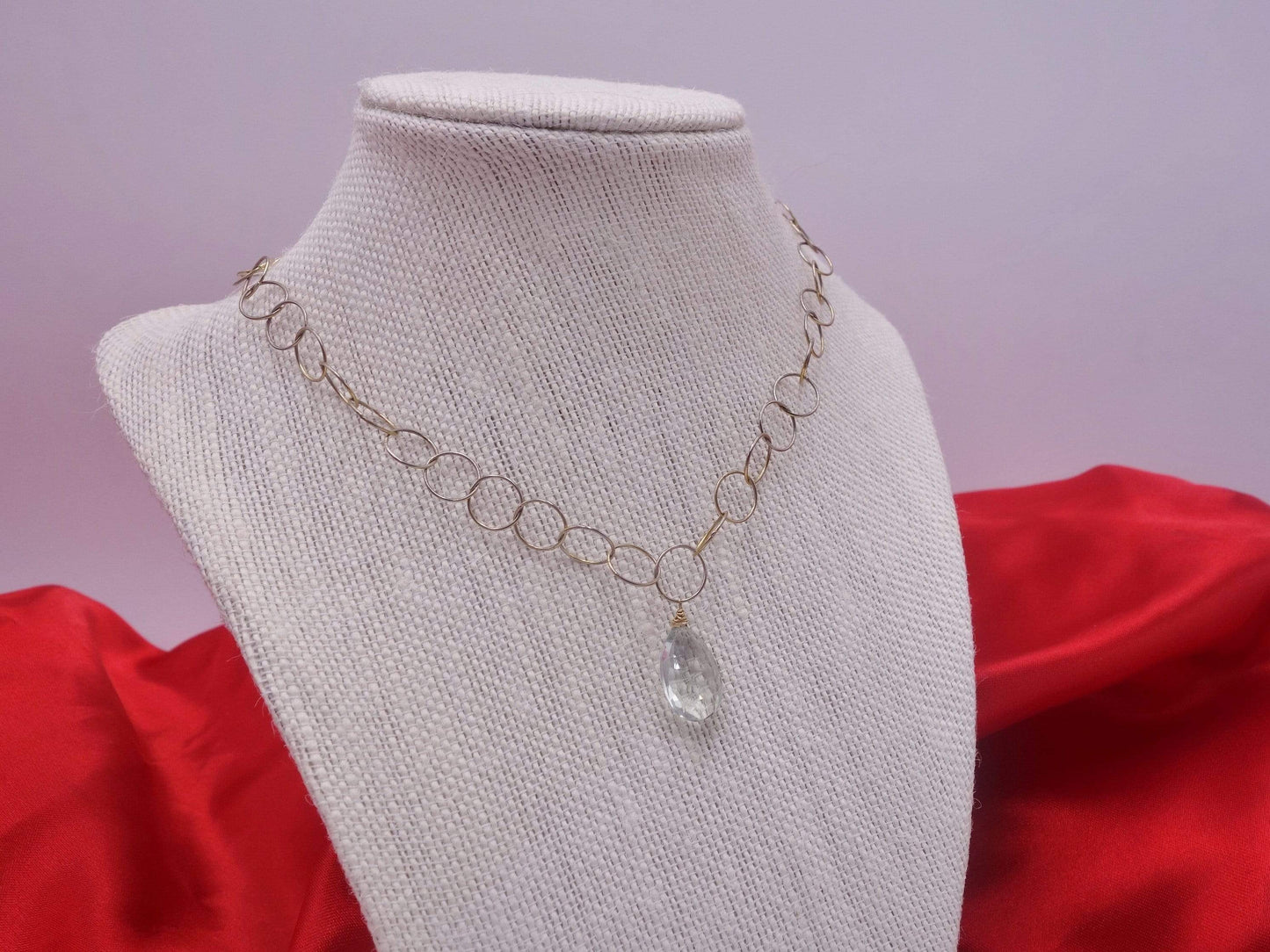 Aquamarine Drop Stone Necklace