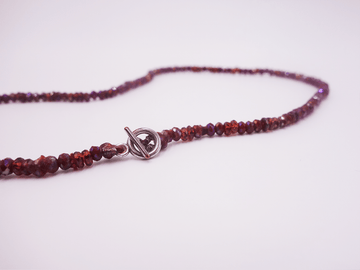 Red Crystal and Ruby Beaded Necklace