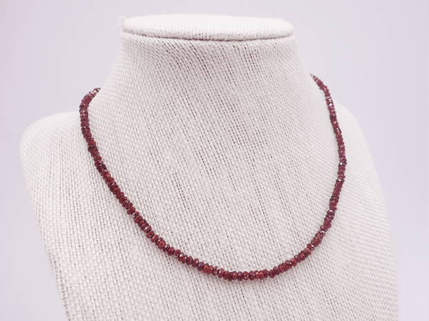 Red Crystal and Ruby Beaded Necklace