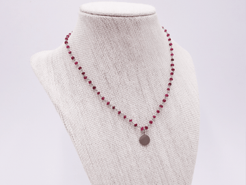 Ruby Necklace with Elegant Silver Pendant