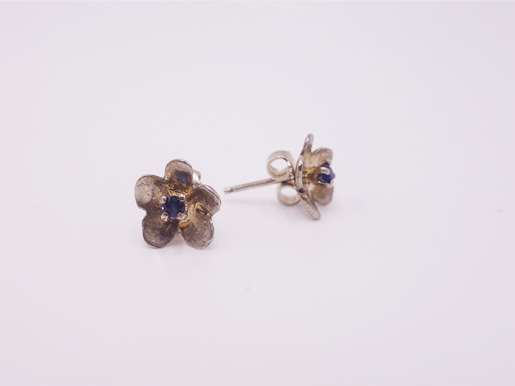 Sapphire Flower Earrings